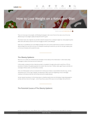 How To Lose Weight On A Keto Diet