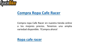 Compra Ropa Cafe Racer