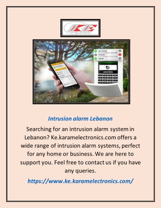 Intrusion Alarm Lebanon | Ke.karamelectronics.com