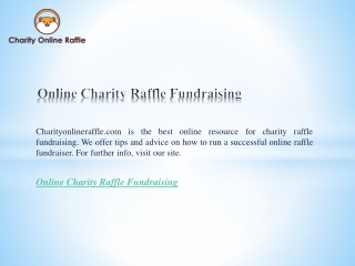 Online Charity Raffle Fundraising  Charityonlineraffle.com