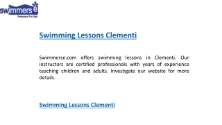 Swimming Lessons Clementi    Swimmerse.com