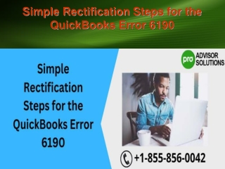 Simple Rectification Steps for the QuickBooks Error 6190