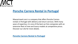 Porsche Carrera Rental in Portugal    Maxcartravel.com