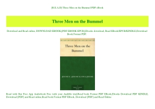 [R.E.A.D] Three Men on the Bummel PDF eBook