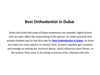 Best Orthodontist Dubai