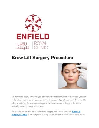 Brow Lift Surgery in Dubai