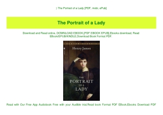 ^READ) The Portrait of a Lady [PDF  mobi  ePub]