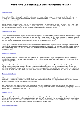 Helpful Suggestions On Preserving A Great Enterprise Reputation