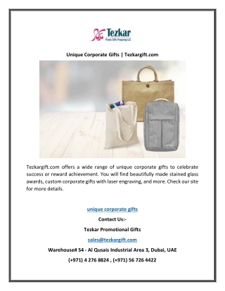 Unique Corporate Gifts | Tezkargift.com