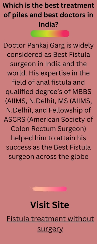 Fistula treatment without surgery