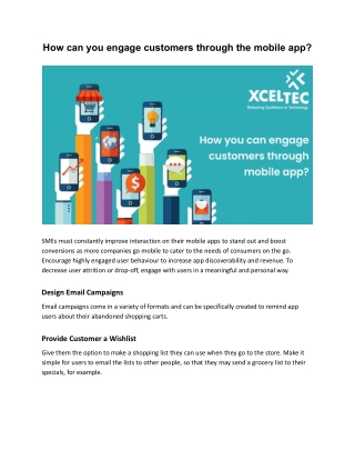 How can you engage customers through the mobile app