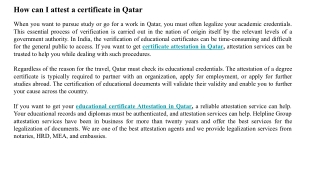 certficate attestation