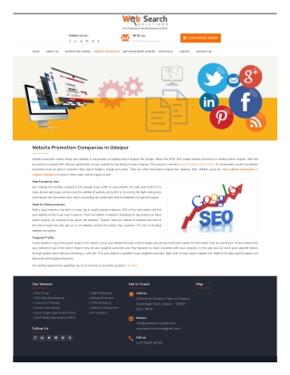Web Promotion Company in Udaipur, Website Promotion Companies in Udaipur