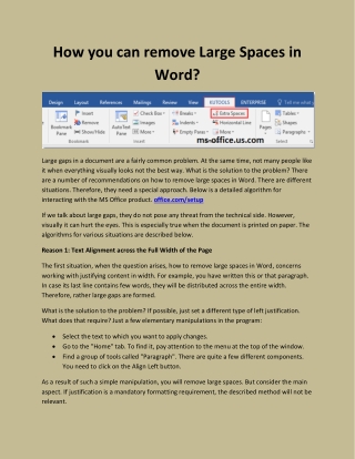 How you can remove Large Spaces in Word?