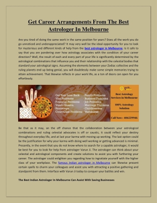 Get Career Arrangements From The Best Astrologer In Melbourne