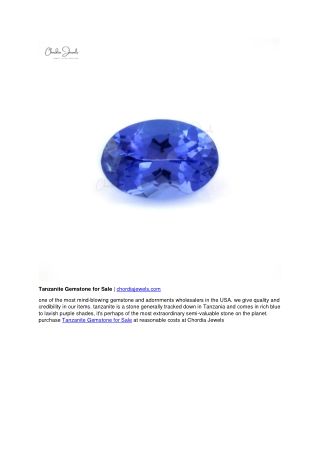 Tanzanite Gemstone for Sale | chordiajewels.com