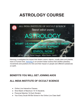 Astrology Course