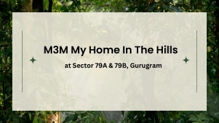 M3M My Home In The Hills Sector 79 At Gurgaon - E-Brochure