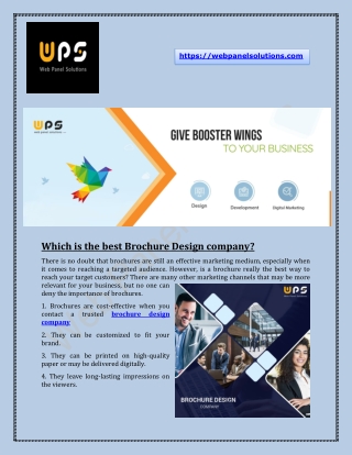 Online Brochure Design Company – Web Panel Solution
