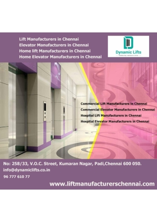 Lift Manufacturers in Chennai