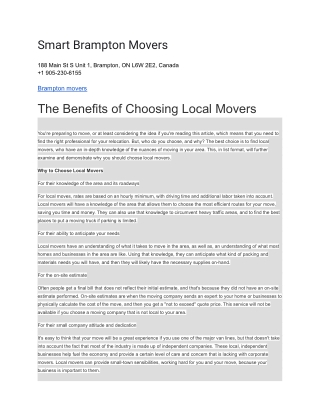 Smart Brampton Movers