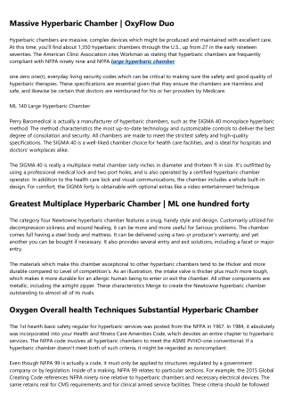 How to Explain large hyperbaric chamber to Your Grandparents