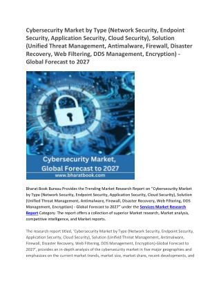 Cybersecurity Market by Type, Solution - Global Forecast to 2027