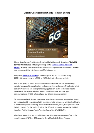 Global 5G Services Market 2022 - Industry Briefing