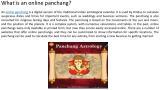 ONLINE PANCHANG