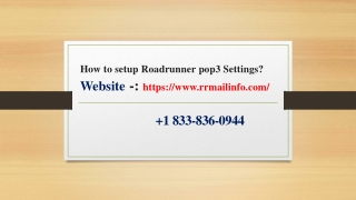 How to setup Roadrunner pop3 Settings?