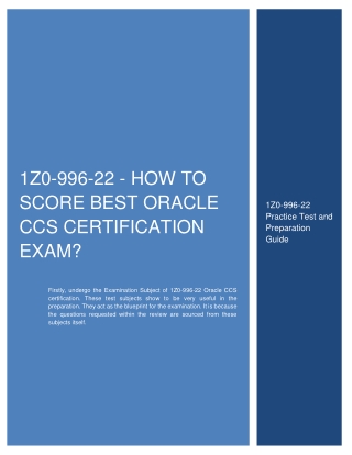 1Z0-996-22 - How to Score Best Oracle CCS Certification Exam?