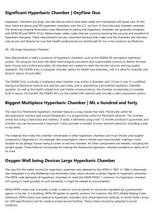 9 Signs You're a 2 person hyperbaric chamber Expert