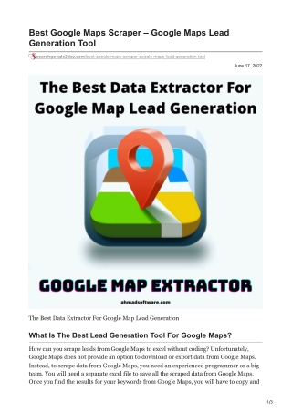 1Best Google Maps Scraper  Google Maps Lead Generation Tool