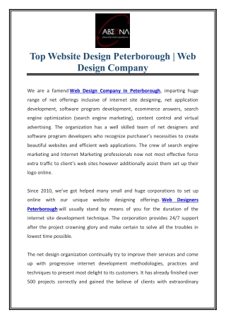 Top Website Design Peterborough | Web Design Company