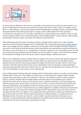 The Significance to Task Administration Communication