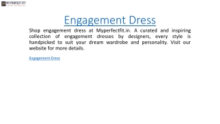 Engagement Dress  Myperfectfit.in