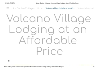 Volcano Village Lodging at an Affordable Price