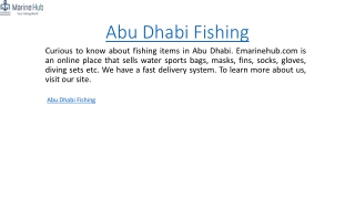 Abu Dhabi Fishing Emarinehub.com