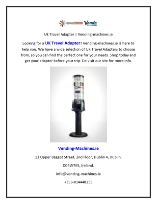 Uk Travel Adapter | Vending-machines.ie