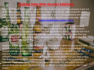 Alcohol Rehabilitation Center in Pune