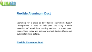 Flexible Aluminum Duct   Lumagro.com