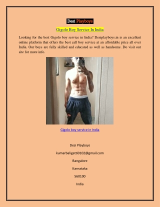 Gigolo Boy Service In India  Desiplayboys.in
