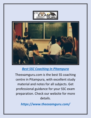 Best Ssc Coaching in Pitampura | Theexamguru.com