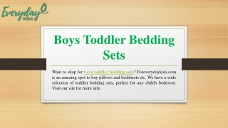 Boys Toddler Bedding Sets | Foreverydaykids.com