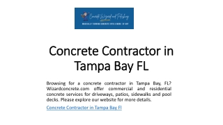 Concrete Contractor in Tampa Bay FL | Wizardconcrete.com