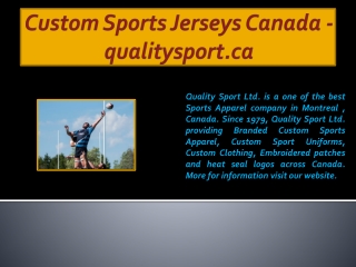 Custom Sports Jerseys Canada - qualitysport.ca