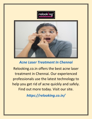 Acne Laser Treatment In Chennai | Relooking.co.in