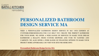 Personalized Bathroom Design Service Ma | Custombathremodeling.com