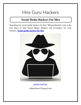 Social Media Hackers For Hire  Hireguruhackers