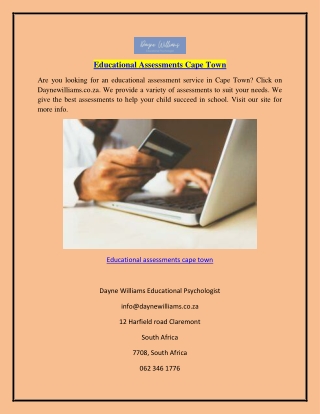 Educational Assessments Cape Town Daynewilliams.co.za